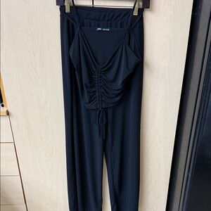 Zara Black Ruched Pants and Top Set